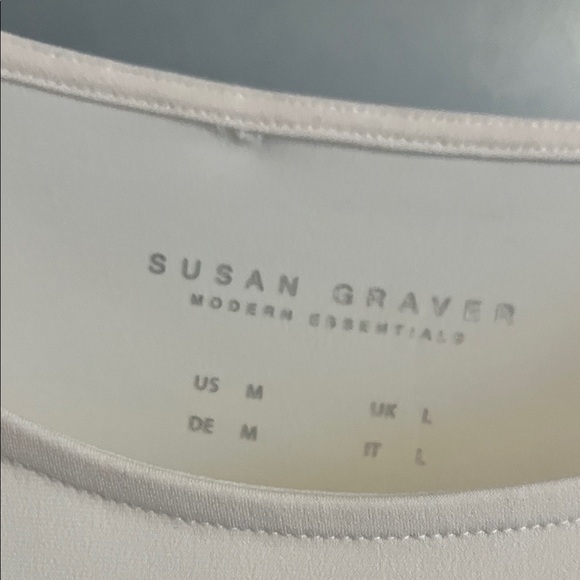 Susan Graver Modern Essentials Cream Top - Picture 6 of 6
